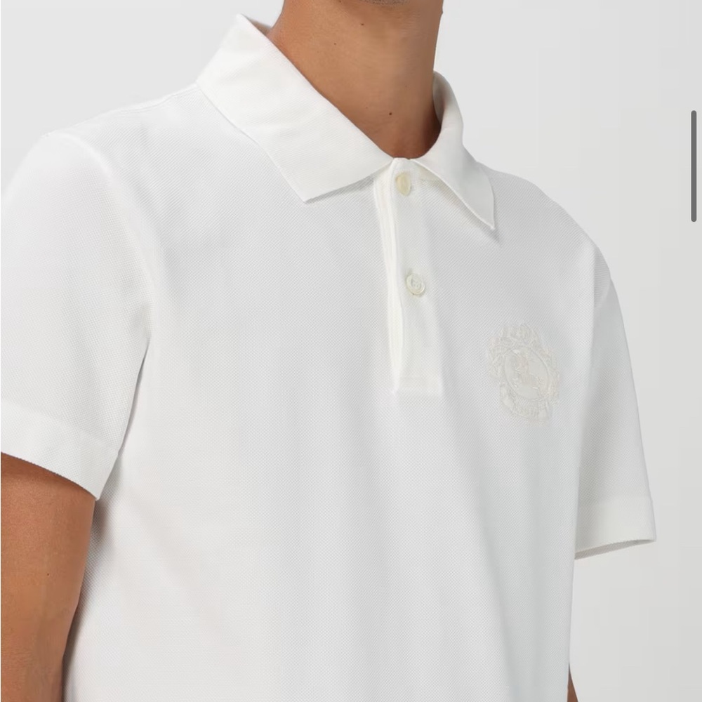 Elegant Limited Edition Embroidered Crest Cream Polo Shirt Men’s Sz M - NWT